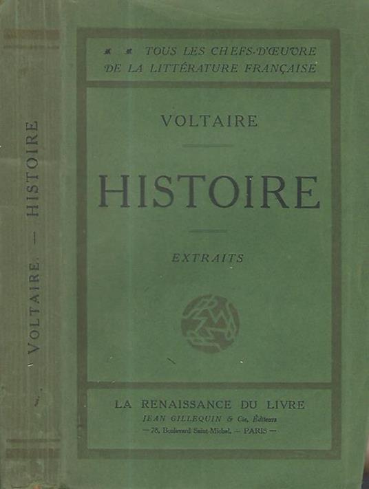 Histoire. Extraits - Voltaire - copertina