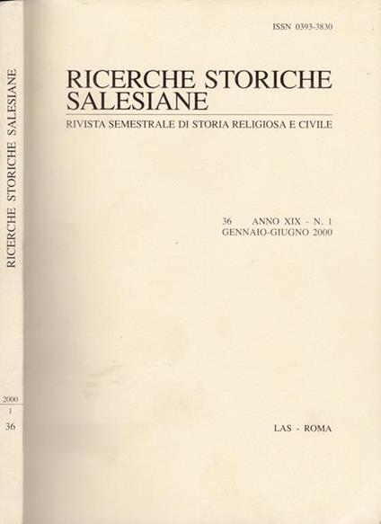 Ricerche stor. sal. - copertina