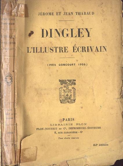 Dingley, l' illustre ècrivain - copertina
