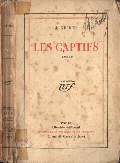 Les captifs - Joseph Kessel - copertina