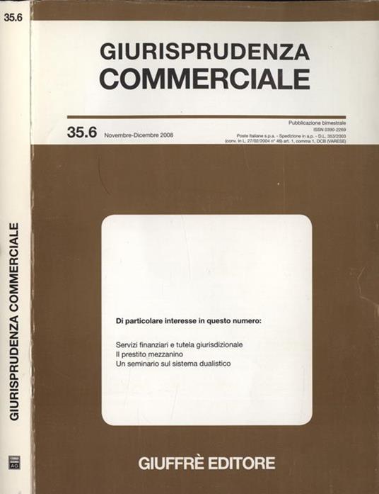 Giurisprudenza commerciale n. 35. 6 - copertina