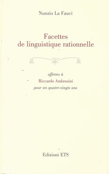 Facettes de linguistique rationelle - copertina
