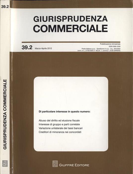 Giurisprudenza commerciale n. 39. 2 - copertina