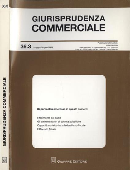Giurisprudenza commerciale n. 36. 3 - copertina