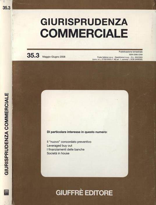 Giurisprudenza commerciale n. 35. 3 - copertina