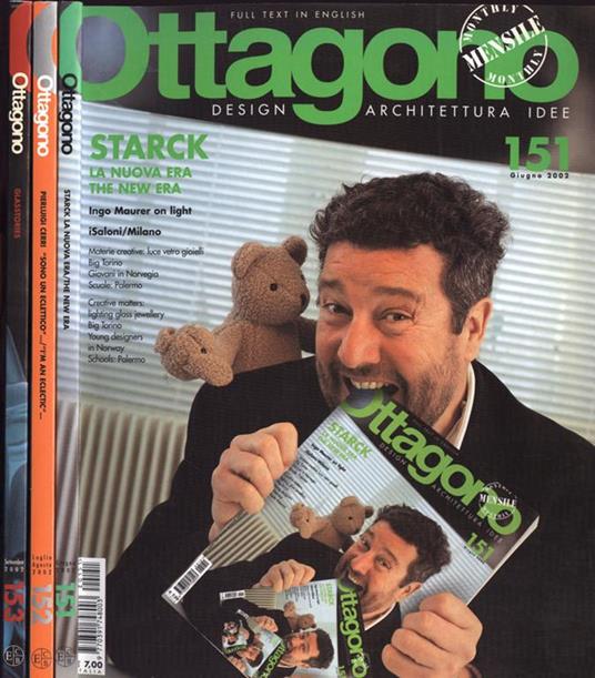 Ottagono Anno 2002 n. 151 - 152 - 153. Design Architettura Idee - copertina