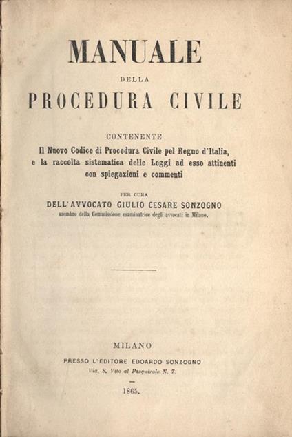 Manuale della procedura civile - copertina
