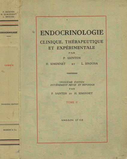 Endocrinologie clinique, therapeutique et experimentale tome II - copertina