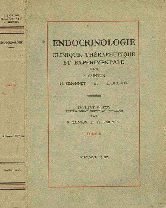 Endocrinologie clinique, therapeutique et experimentale tome II - copertina
