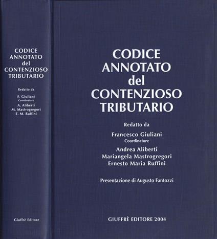 Codice annotato del contenzioso tributario - copertina