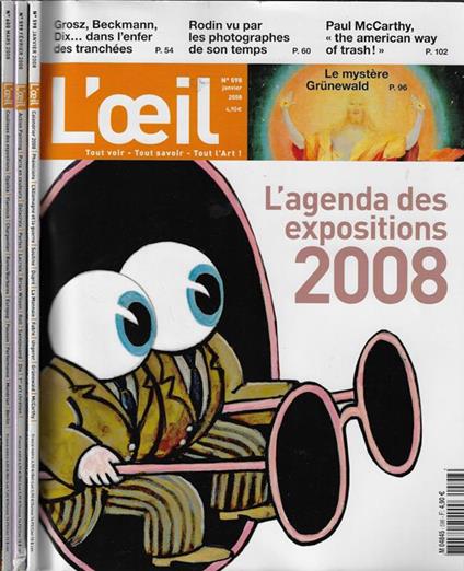 L' Oeil Anno 2008 N° 598, 599, 600. Tout voir – tout savoir – tout l'art! - copertina