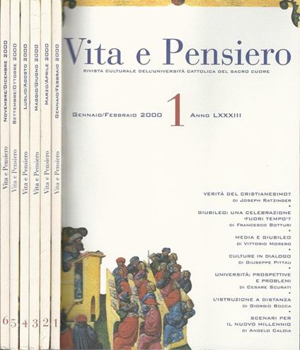 Vita e Pensiero Anno LXXXIII-Annata completa. Rivista culturale dell'Università Cattolica del Sacro Cuore - Sergio Zaninelli - copertina