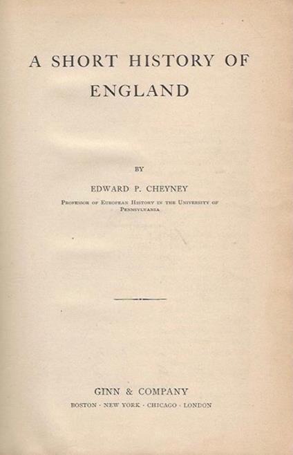 A short history of England - copertina