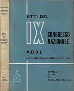 Atti del IX Congresso nazionale O.D.O.I. Ass. Dermosifilografi Ospedalieri Italiani. Supplemento al numero 