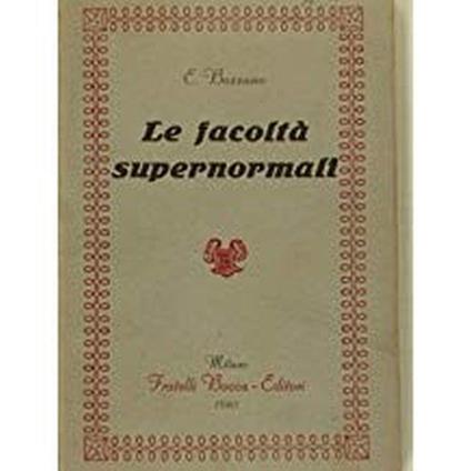 Le Facoltà Supernormali - E. Bozzano - copertina
