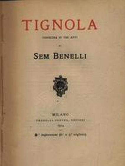 Tignola - Sem Benelli - copertina