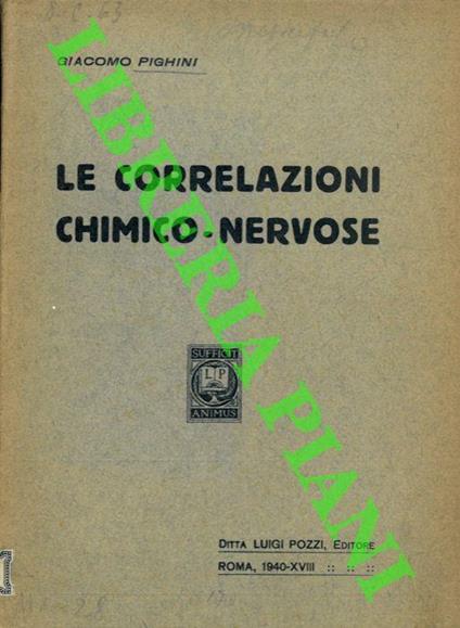 Le correlazioni chimico-nervose - Giacomo Pighini - copertina