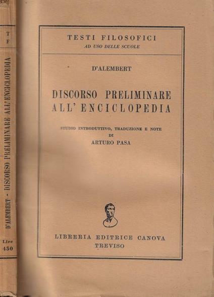 Discorso preliminare all'enciclopedia - Jean-Baptiste d' Alembert - copertina