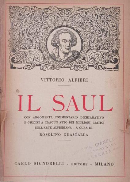 Il Saul - Vittorio Alfieri - copertina