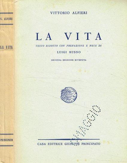 La vita - Vittorio Alfieri - copertina