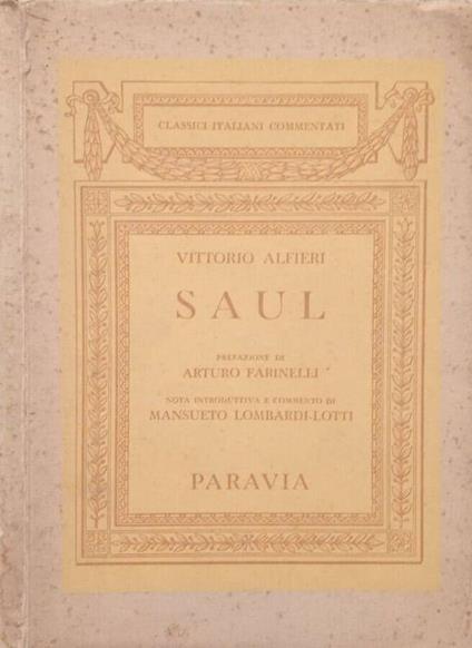 Saul - Vittorio Alfieri - copertina