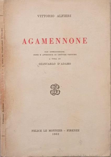 Agamennone - Vittorio Alfieri - copertina