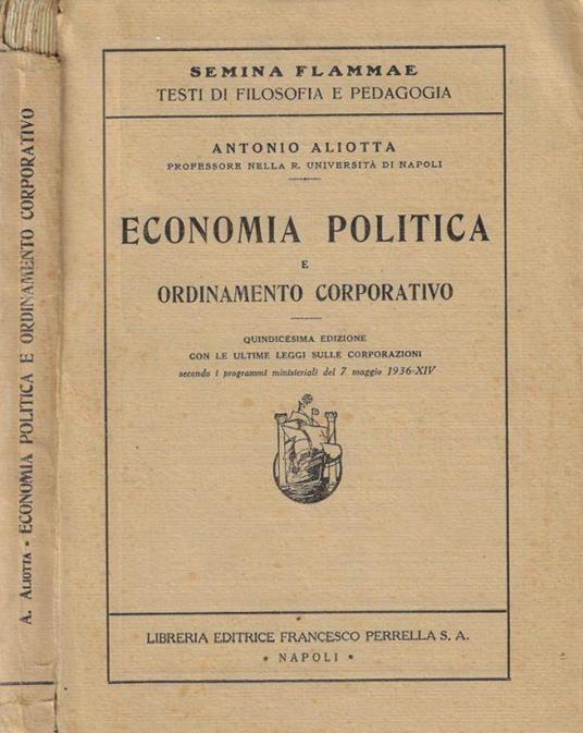 Economia Politica - Antonio Aliotta - copertina