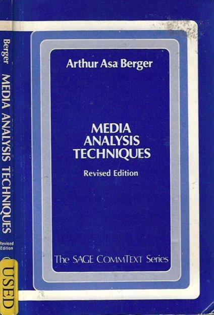 Media Analysis Techniques - Arthur Asa Berger - copertina