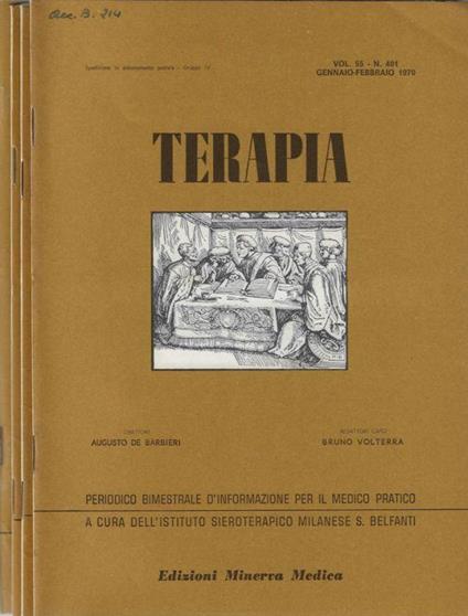 Terapia Vol 55 N. 401, 403, 404, 405-406 anno 1970 - Augusto Barbier - copertina