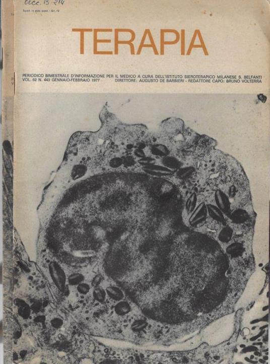 Terapia Vol 62 N. 443, 444 anno 1977 - Augusto Barbier - copertina
