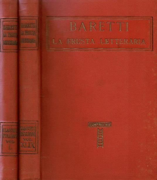 La frusta Letteraria - Giuseppe Baretti - copertina