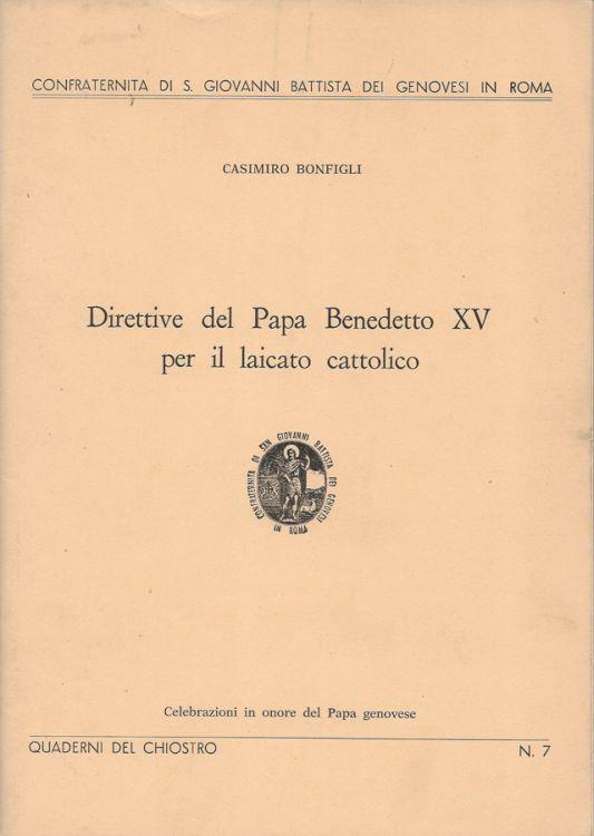 Direttive del Papa Benedetto XV per il laicato cattolico - Casimiro Bonfigli - copertina