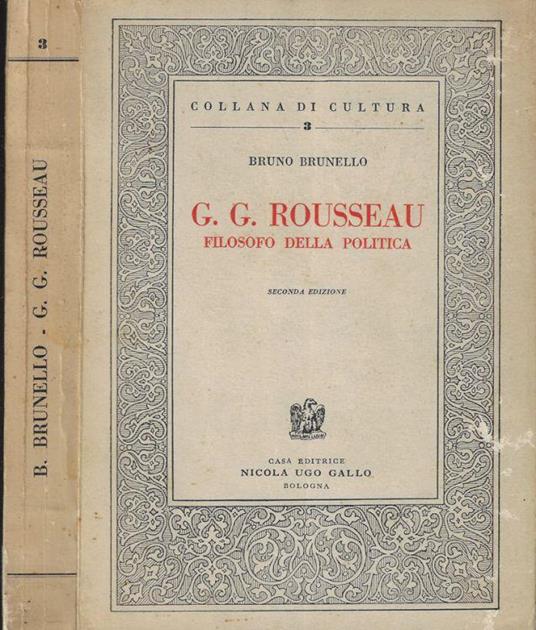 G.G. Rousseau Filosofo Della Politica - Bruno Brunello - copertina