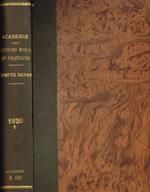 Seances et travaux de l'academie des sciences morales et politiques. 80 année, 1920, I semestre