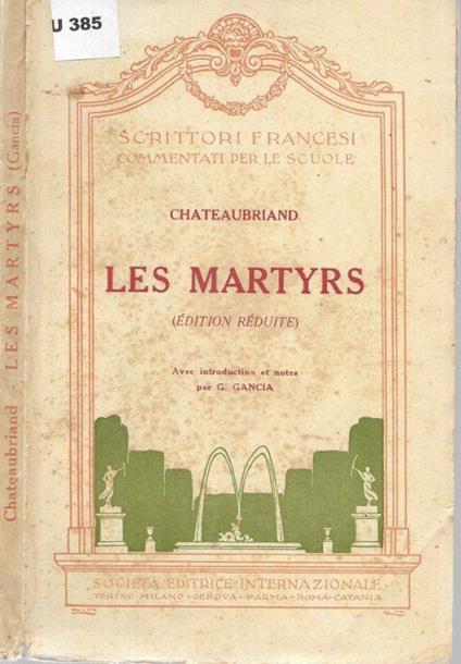 Les Martyrs - François-René de Chateaubriand - copertina