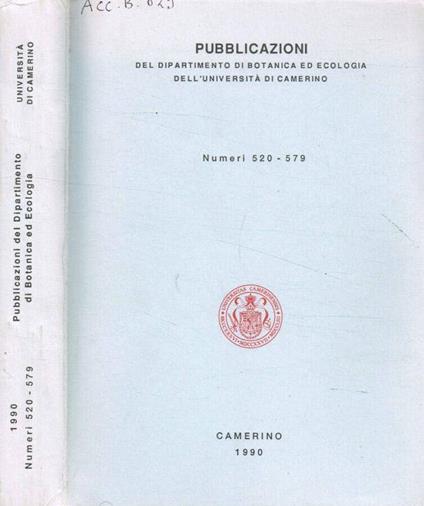 Pubblicazioni del Dipartimento di Botanica ed ecologia dell'Università di Camerino - Carmela Cortini Pedrotti - copertina
