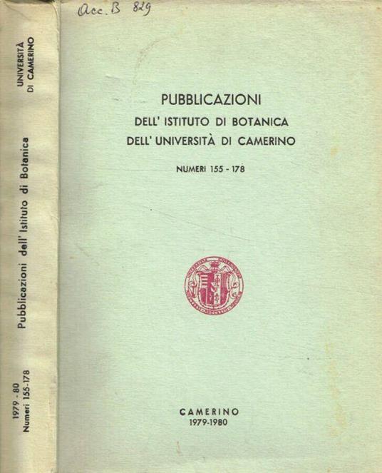 Pubblicazioni dell'Istituto di Botanica dell'università di Camerino - Carmela Cortini Pedrotti - copertina