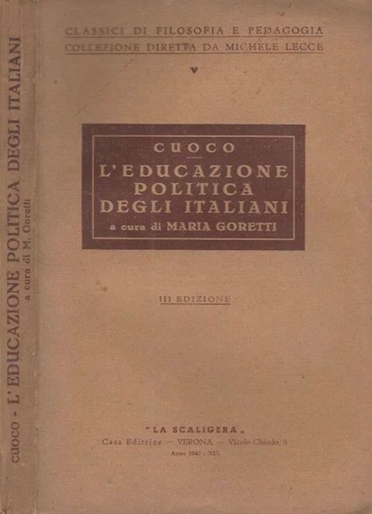 L' educazione politica degli italiani - Vincenzo Cuoco - copertina