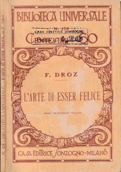 L' arte di esser felice - F. Droz - copertina