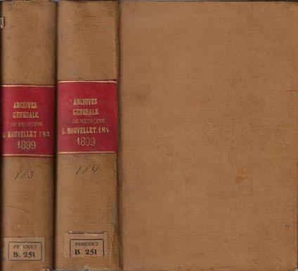 Archives générales de médecine 1899 - Simon Duplay - copertina