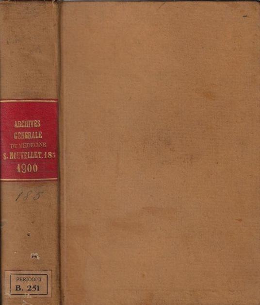 Archives générales de médecine 1900 - Simon Duplay - copertina