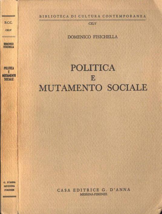 Politica e mutamento sociale - Domenico Fisichella - copertina
