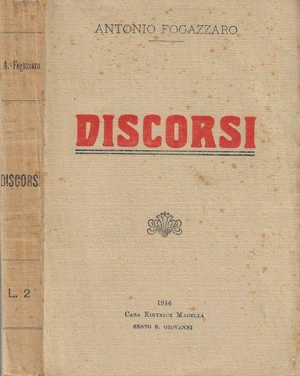 Discorsi - Antonio Fogazzaro - copertina