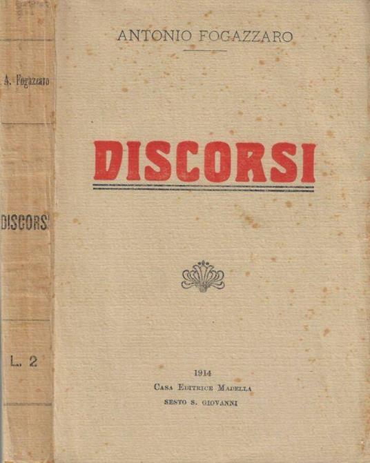 Discorsi - Antonio Fogazzaro - copertina
