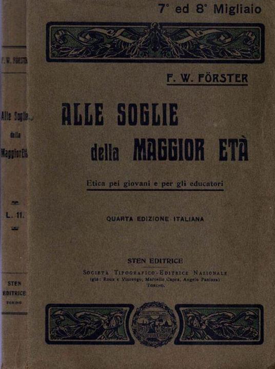 Alle soglie della maggiore età - W. Forster - copertina
