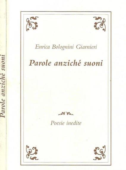 Parole anziché suoni - Enrico Giarnieri - copertina