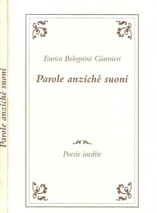 Parole anziché suoni - Enrico Giarnieri - copertina