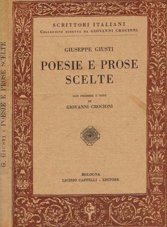 Poesie e prose scelte - Giuseppe Giusti - copertina