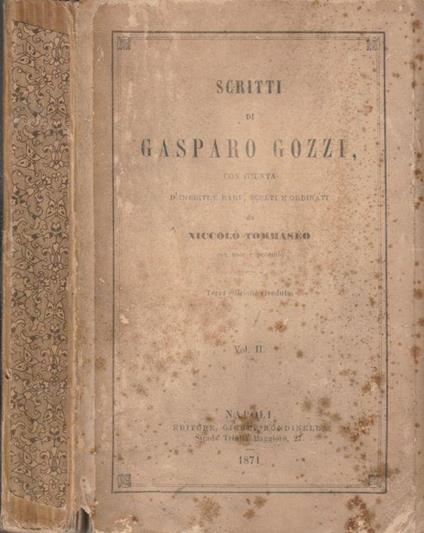 Scritti - Gasparo Gozzi - copertina