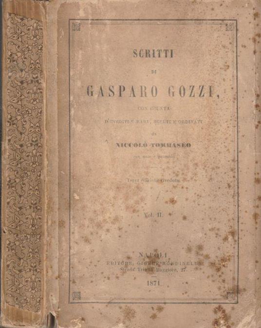 Scritti - Gasparo Gozzi - copertina